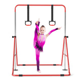 Expandable Gymnastic Bar for Kids, 4-Level Height Adjustable Gymnastic Horizontal Bar