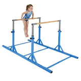 Double Horizontal Bars for Kids, 8 FT Junior Gymnastic Parallel Bars with 13-Level 33”-57” Adjustable Heights