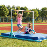 Double Horizontal Bars for Kids, 8 FT Junior Gymnastic Parallel Bars with 13-Level 33”-57” Adjustable Heights