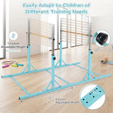Double Horizontal Bars for Kids, 8 FT Junior Gymnastic Parallel Bars with 13-Level 33”-57” Adjustable Heights