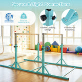 Double Horizontal Bars for Kids, 8 FT Junior Gymnastic Parallel Bars with 13-Level 33”-57” Adjustable Heights