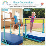 Double Horizontal Bars for Kids, 8 FT Junior Gymnastic Parallel Bars with 13-Level 33”-57” Adjustable Heights