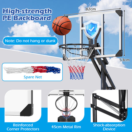Basketball Hoop Outdoor 131-263 cm Rim Height Adjustable