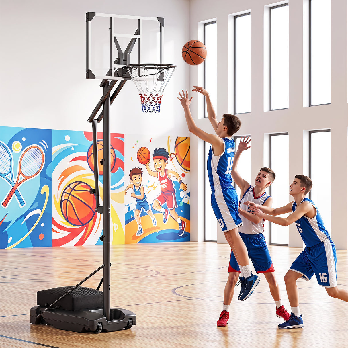 Basketball Hoop Outdoor 131-263 cm Rim Height Adjustable