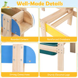 Sand and Water Table for Toddlers with 2 Basins Plant Pots and Sailboat