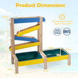 Sand and Water Table for Toddlers with 2 Basins Plant Pots and Sailboat