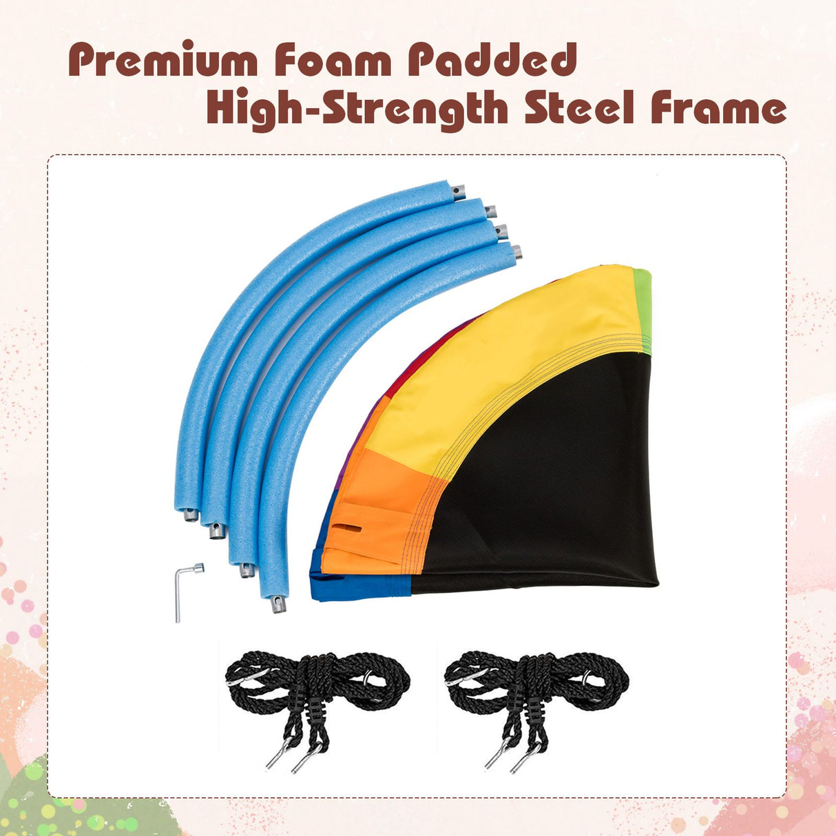 Outdoor Round Swing with Height Adjustment and 900D Oxford Fabric
