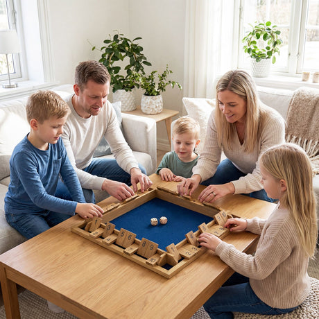 24 Inch Shut The Box Game with 10 Numbers for 2-4 Players