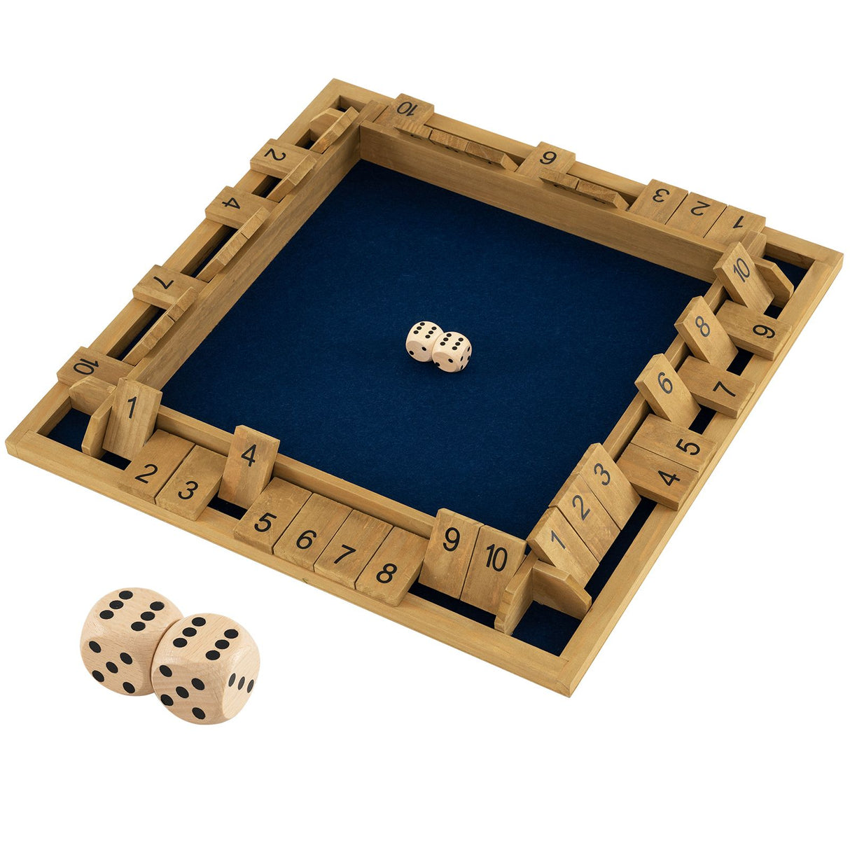 24 Inch Shut The Box Game with 10 Numbers for 2-4 Players