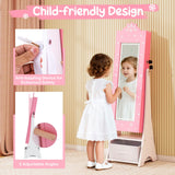 Standing Children Jewelry Organizer with Full-Length Mirror