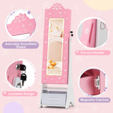 Standing Children Jewelry Organizer with Full-Length Mirror