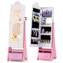 Standing Children Jewelry Organizer with Full-Length Mirror