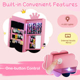 Swivel Kids Jewelry Cabinet with Lights and Built-in Mirror