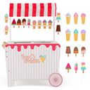 HONEY JOY Wooden Ice Cream Cart for Kids
