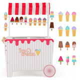 HONEY JOY Wooden Ice Cream Cart for Kids