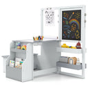 HONEY JOY Easel for Kids Wooden Art Easel with Double-Sided Blackboard & Whiteboard, Paper Roll for Drawing