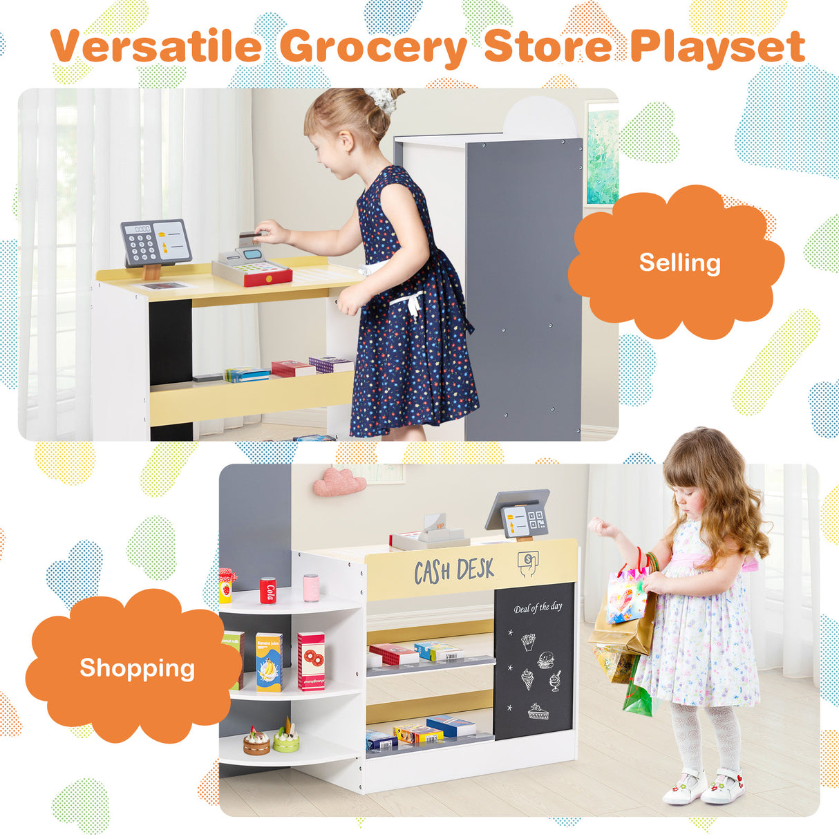 HONEY JOY Kids Grocery Store Playset
