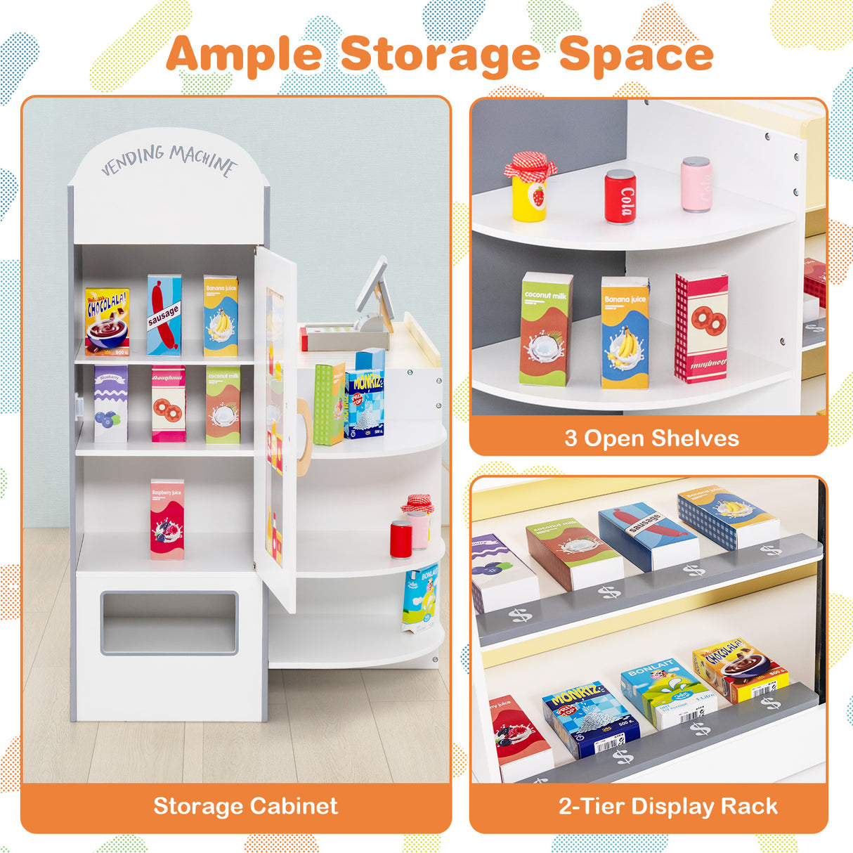 HONEY JOY Kids Grocery Store Playset