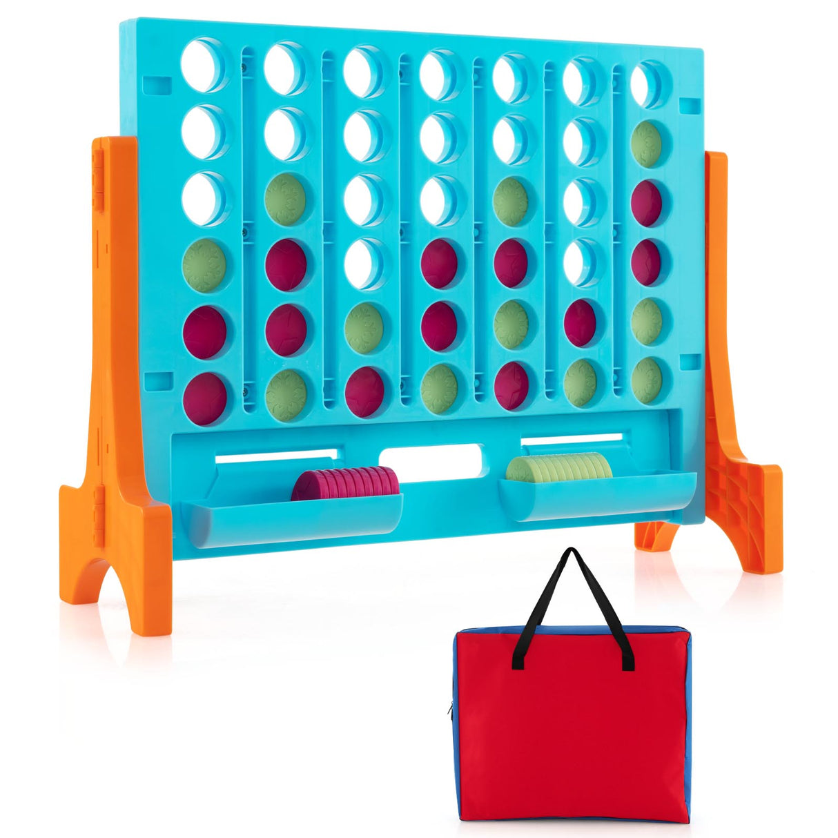 Jumbo 4-to-Score Connect Game Set with Carrying Bag and 42 Chesses