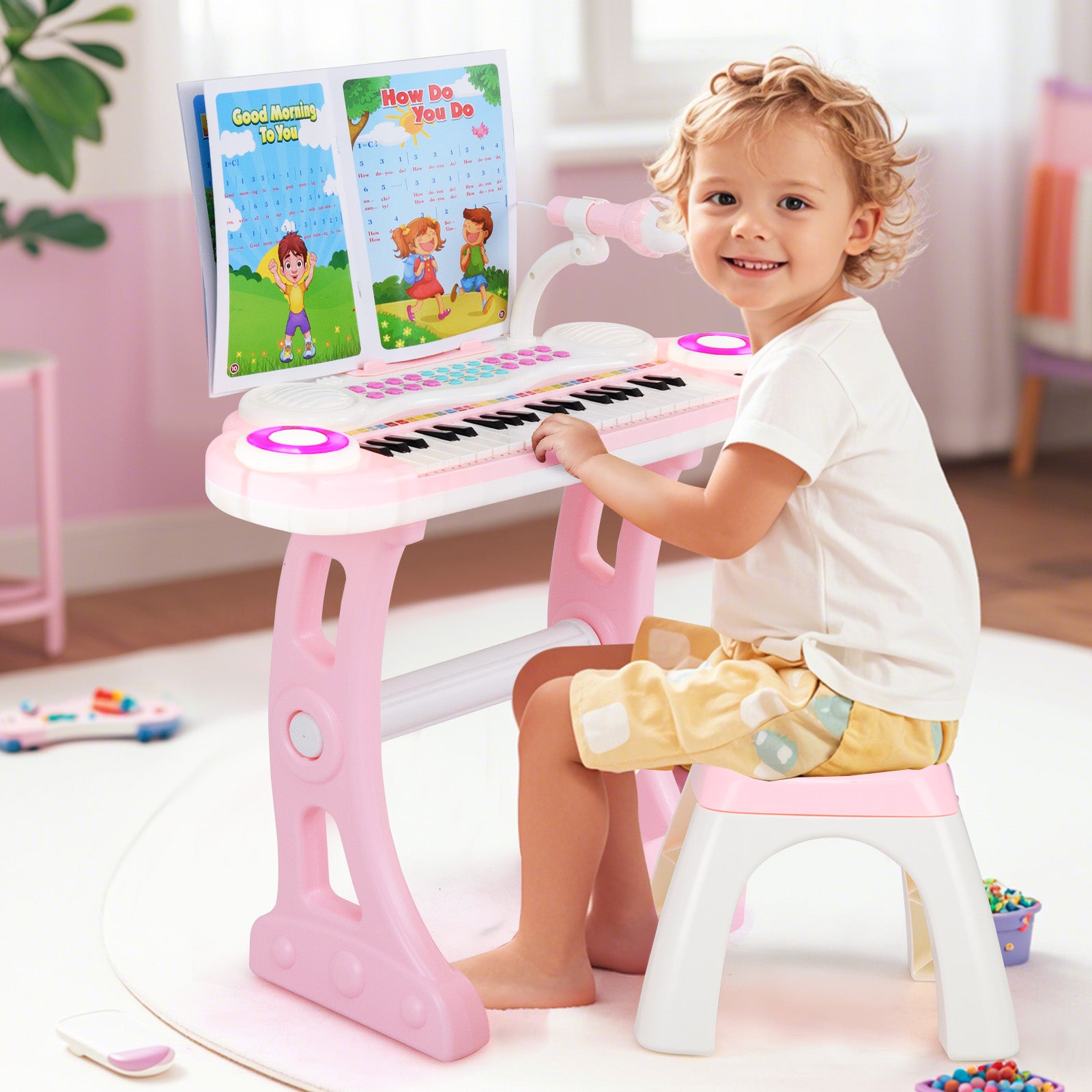 HONEY JOY 37-Key Kids Piano Keyboard Toy, Toddler Electronic Piano