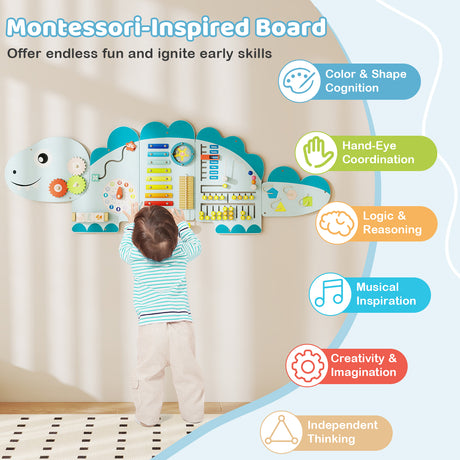 Unicorn Activity Wall Busy Board Panels 11-in-1 Montessori Sensory Board