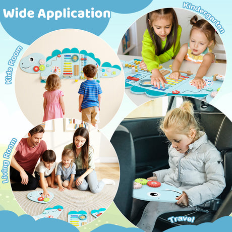 Unicorn Activity Wall Busy Board Panels 11-in-1 Montessori Sensory Board