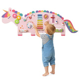 Unicorn Activity Wall Busy Board Panels 11-in-1 Montessori Sensory Board
