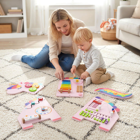 Unicorn Activity Wall Busy Board Panels 11-in-1 Montessori Sensory Board