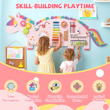 Unicorn Activity Wall Busy Board Panels 11-in-1 Montessori Sensory Board