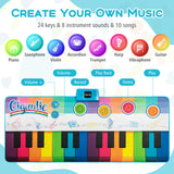 Floor Piano Dance Mat for Kids, Musical Playmat with 8 Instrument Sounds