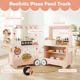 Wooden Pretend Play Snack Cart with Oven and Magnetic Blackboard