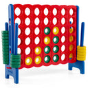 Giant 4-in-a-Row Game Set, Jumbo 4-to-Score Game with 42 Rings and Quick-Release Slider for Kids and Adults