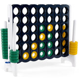Giant 4-in-a-Row Game Set, Jumbo 4-to-Score Game with 42 Rings and Quick-Release Slider for Kids and Adults