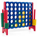 Giant 4-in-a-Row Game Set, Jumbo 4-to-Score Game with 42 Rings and Quick-Release Slider for Kids and Adults