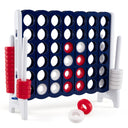 Giant 4-in-a-Row Game Set, Jumbo 4-to-Score Game with 42 Rings and Quick-Release Slider for Kids and Adults