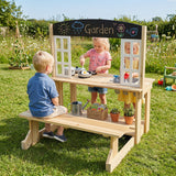 Outdoor Mud Kitchen with Stoves & Sink and Chalkboard for Kids
