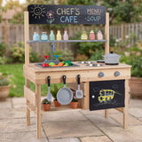 Outdoor Mud Kitchen for Kids Wooden Play Pretend Kitchen with Stoves