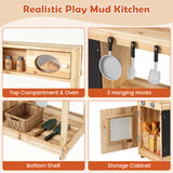 Outdoor Mud Kitchen for Kids Play Kitchen with Stoves Sink and Chalkboard