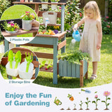 Outdoor Wooden Mud Kitchen Set Play Kitchen with Running Water Faucet Tank