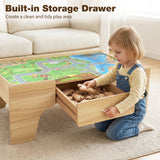 110-Piece Wooden Train Table for Toddlers 3+ Years Old