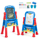 4-In-1 Double Side Easel for Toddler, Magnetic Chalkboard & White Drawing Board, Birthday Christmas Gift for 3+ Boys Girls