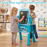 4-In-1 Double Side Easel for Toddler, Magnetic Chalkboard & White Drawing Board, Birthday Christmas Gift for 3+ Boys Girls