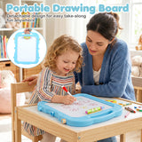 4-In-1 Double Side Easel for Toddler, Magnetic Chalkboard & White Drawing Board, Birthday Christmas Gift for 3+ Boys Girls
