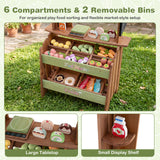 Wooden Mud Grocery Store for Kids, Outdoor & Indoor Farm Market Stand Playset