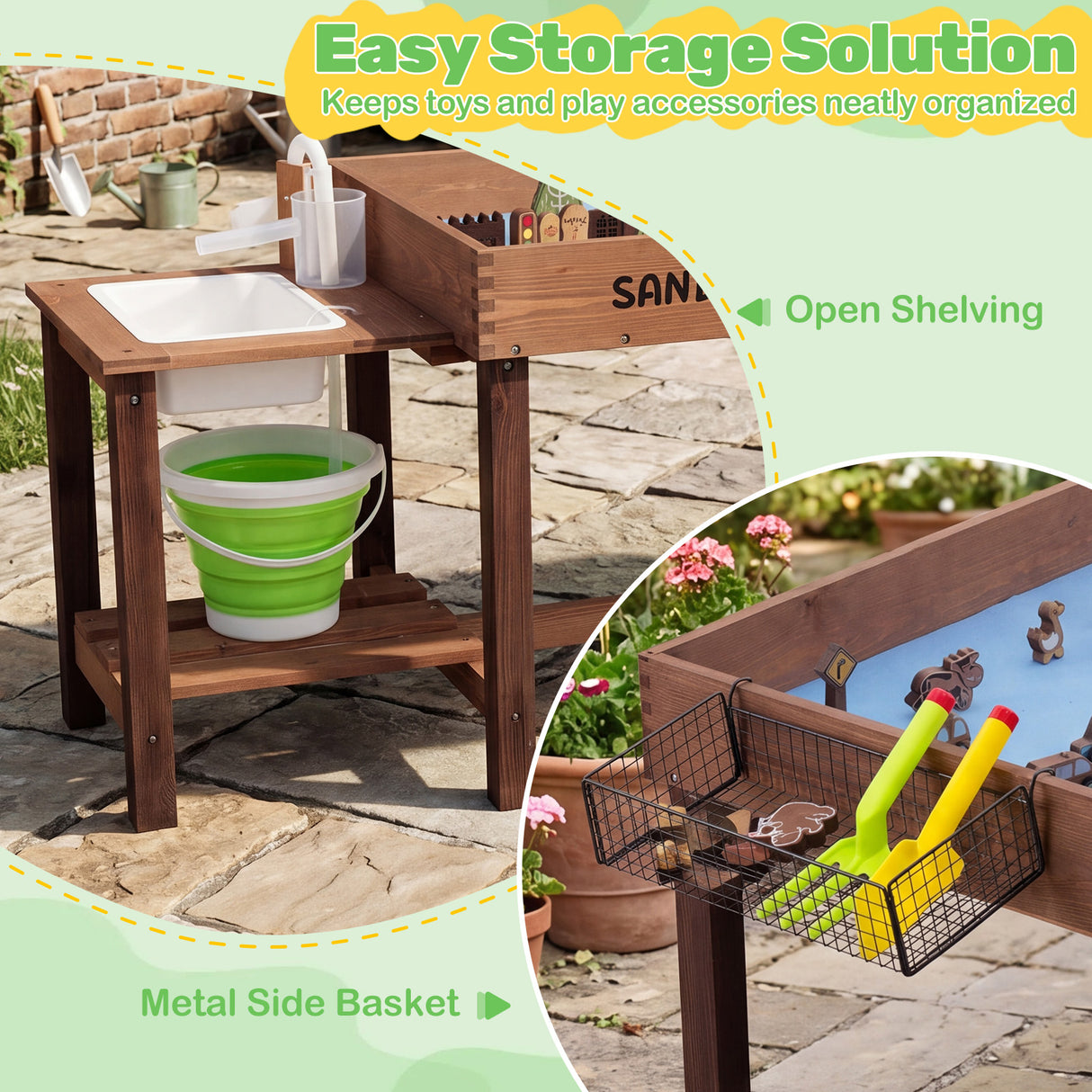 Sensory Table with Water Pump & Sink, Toddler Activity Table