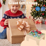 HONEY JOY 63-Piece Kids Wooden Train Table w/Storage Drawer