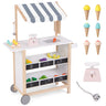 Kids Wooden Ice Cream Cart with Chalkboard & Storage