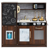 HONEY JOY Pretend Play Kitchen, Toddler Kitchen Playset w/Blackboard, Phone, Microwave, Ice Maker, Dishwasher & Oven