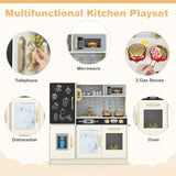 Multifunctional kitchen playset with various appliances and features.