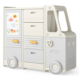 Kids Toy Storage Organizer, Bus-shaped Children Cabinet